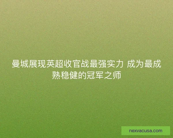 曼城展现英超收官战最强实力 成为最成熟稳健的冠军之师